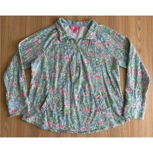 Lilly Pulitzer Disney Skipper Popover Top Wmns XL Blue Ibiza Lilly Loves Disney